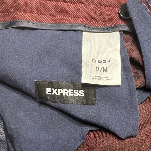 Express Men's Extra Slim Burgundy Drawstring Modern Tech Suit Pant: Size Medium - Picture 5 of 12